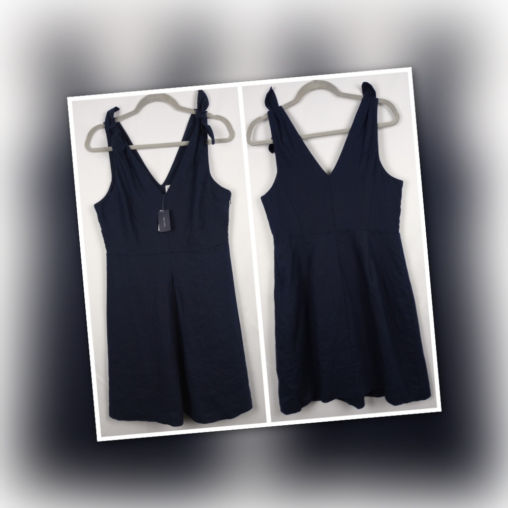 NWT GAP Sleeveless Tie Shoulder Linen Dress Size 10